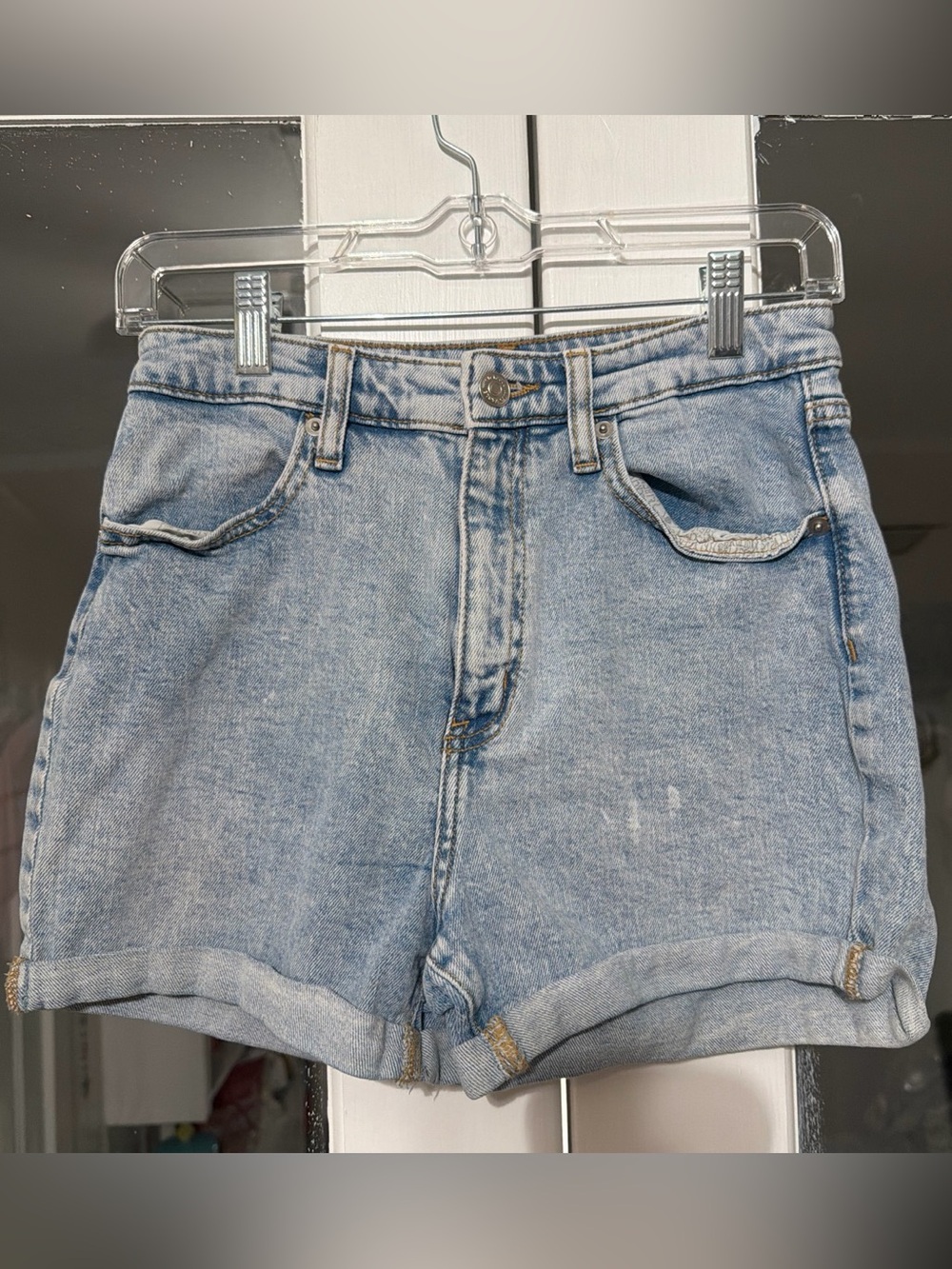wild fable Light Blue Denim Rolled-Hem Shorts